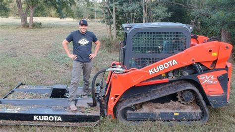 clearing brush with the kubota skid steer|brush cutter attachment for kubota.